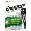 Energizer Rechargeable AAA — Batteries, 4 Pack — Batteries & Spare Parts