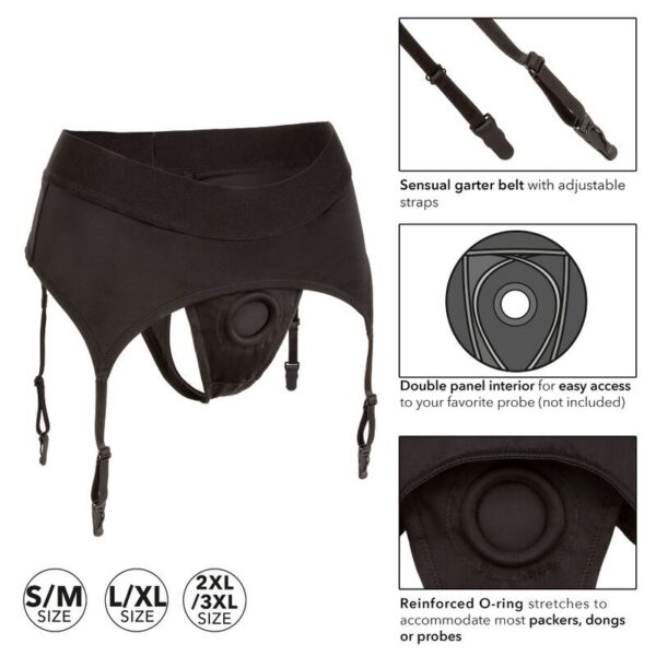 CalExotics Boundless Thong with Garter — Strap-On Harness, L/XL — Strap-On Accessories — view 4