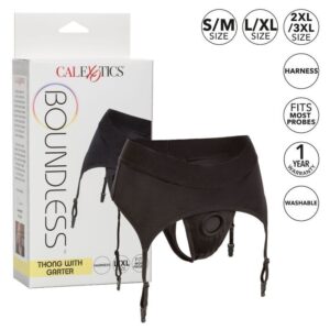 CalExotics Boundless Thong with Garter — Strap-On Harness, S/M — Strap-On Accessories — view 4