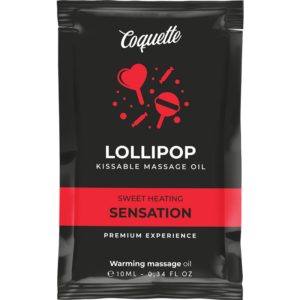Coquette Pocket Lollipop — Warming Massage Oil, 10 ml, Kissable — Edible Massage Oils