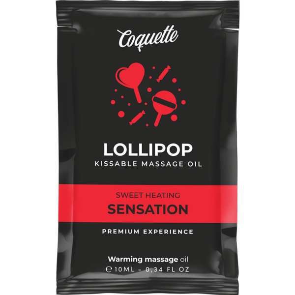Coquette Pocket Lollipop — Warming Massage Oil, 10 ml, Kissable — Edible Massage Oils