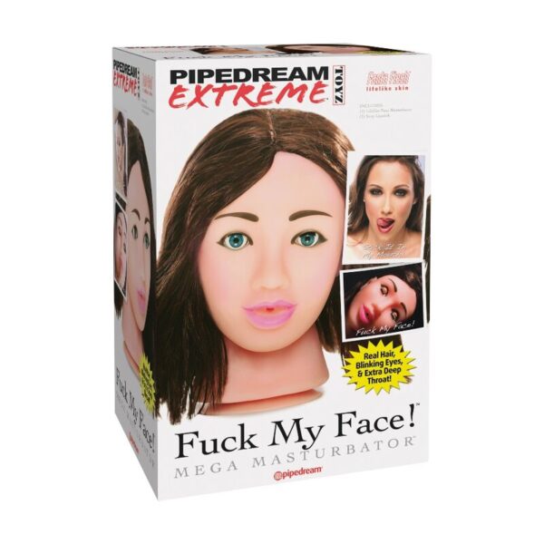 Extreme Toyz Fuck Me Mega Face — Oral Masturbator, Brown — Textured Strokers — view 4