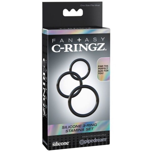 Fantasy C-Ringz 3-Ring Stamina — Cock Ring Set, Silicone — Classic Cock Rings — view 4