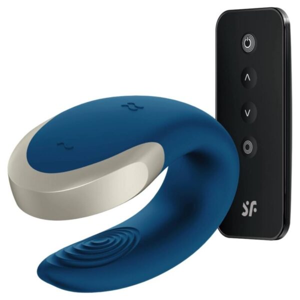 Satisfyer Double Love — Couples Vibrator, App-Controlled, Blue — App-Controlled Sex Toys