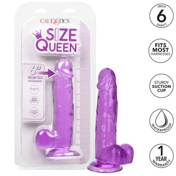 CalExotics Size Queen — Realistic Dildo, 15.3 cm, Purple — Dildos — view 2