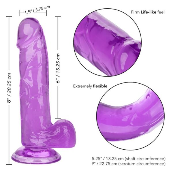 CalExotics Size Queen — Realistic Dildo, 15.3 cm, Purple — Dildos — view 6