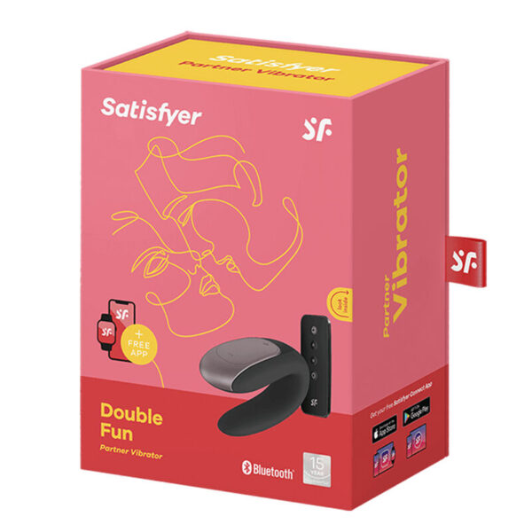 Satisfyer Double Fun — Couples Vibrator, Remote Control, Black — App-Controlled Sex Toys — view 9