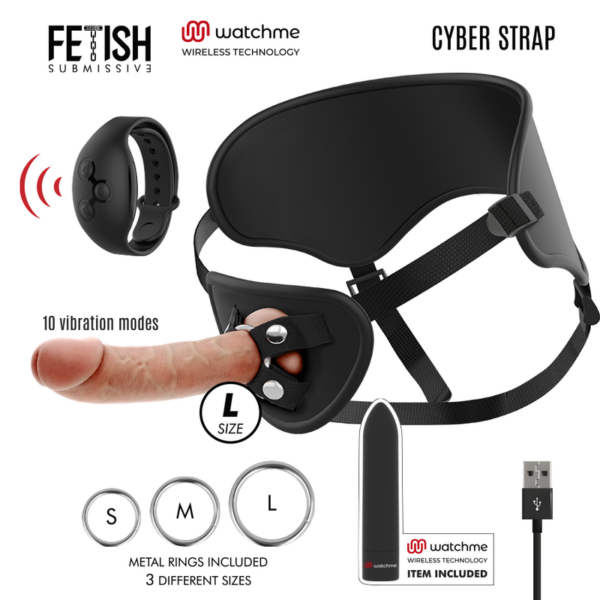 Fetish Submissive Cyber Strap — Vibrating Strap-On, 22.5 cm — Strap-Ons & Harnesses