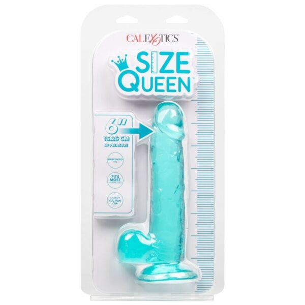 CalExotics Size Queen — Realistic Dildo, 15.3 cm, Blue — Dildos — view 5