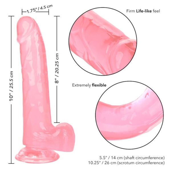 CalExotics Size Queen — Realistic Dildo, 20.3 cm, Pink — Couples — view 2