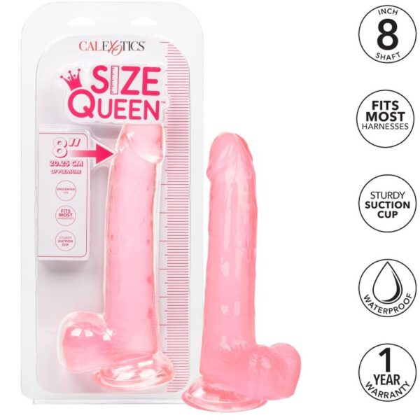 CalExotics Size Queen — Realistic Dildo, 20.3 cm, Pink — Couples — view 5