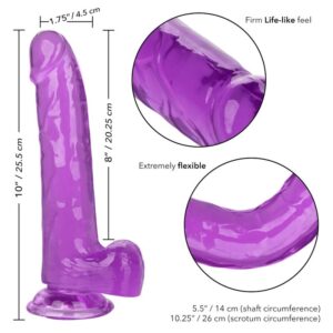 CalExotics Size Queen — Realistic Dildo, 20.3 cm, Purple — Dildos — view 4