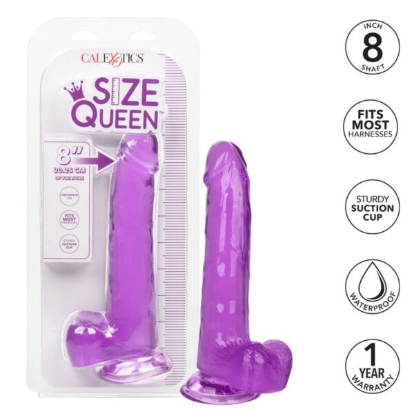 CalExotics Size Queen — Realistic Dildo, 20.3 cm, Purple — Dildos — view 7