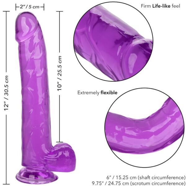 CalExotics Size Queen — Realistic Dildo, 25.5 cm, Purple — Dildos — view 5