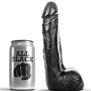 All Black Soft — Realistic Dildo, 20 cm — Anal