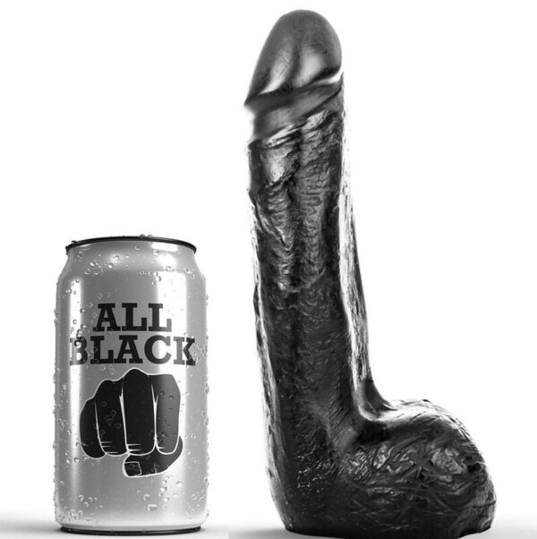 All Black Soft — Realistic Dildo, 20 cm — Anal