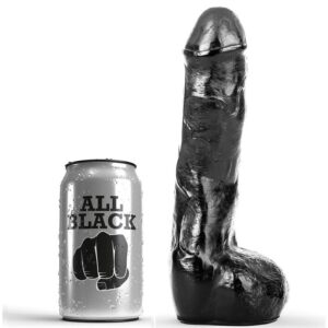 All Black Wavy — Realistic Dildo, 20 cm — Anal