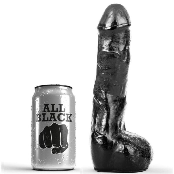 All Black Wavy — Realistic Dildo, 20 cm — Anal