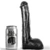 All Black Wavy — Realistic Dildo, 23 cm — Anal