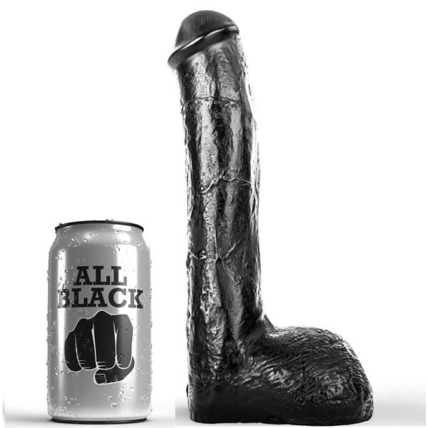 All Black Wavy — Realistic Dildo, 23 cm — Anal