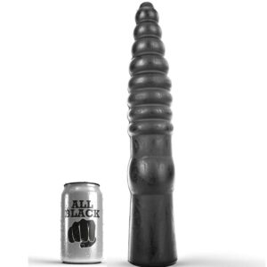 All Black Fluted — Anal Dildo, 33 cm