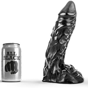 All Black Veined — Dildo, 23 cm, Black — Dildos