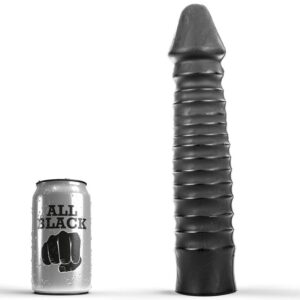 All Black Ribbed — Dildo, 26 cm, Black — Anal Dildos