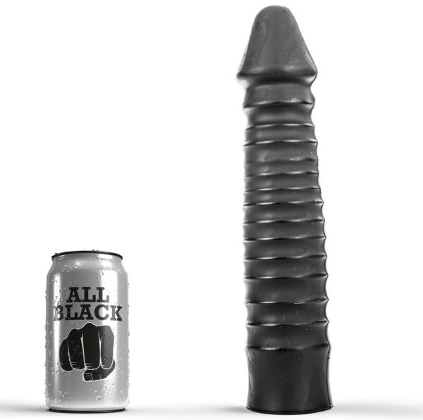 All Black Ribbed — Dildo, 26 cm, Black — Anal Dildos