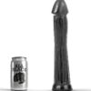 All Black Grooved — Dildo, 31 cm