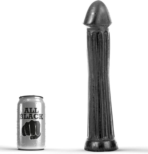 All Black Grooved — Dildo, 31 cm