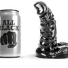 All Black Ribbed — Realistic Dildo, 13 cm