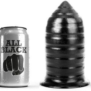 All Black Ribbed — Butt Plug, 16 cm — Anal