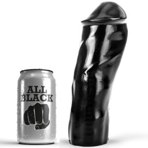 All Black Straight — Realistic Dildo, 20 cm, Black
