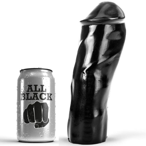 All Black Straight — Realistic Dildo, 20 cm, Black