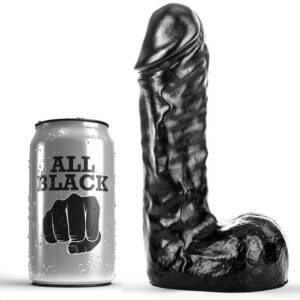 All Black Veined Dong — Dildo, 19 cm — Anal