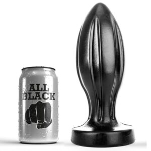 All Black Grooved — Butt Plug, 21 cm — Anal
