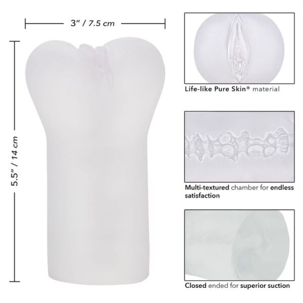 CalExotics Boundless Vulva — Male Masturbator, Clear — Manual Strokers — view 7