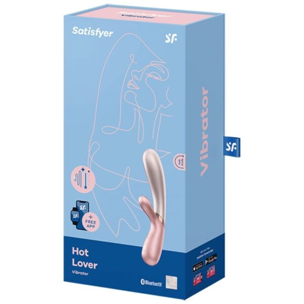 Satisfyer Hot Lover — Rabbit Vibrator, Heated, Rose and Beige — App-Controlled Sex Toys — view 3
