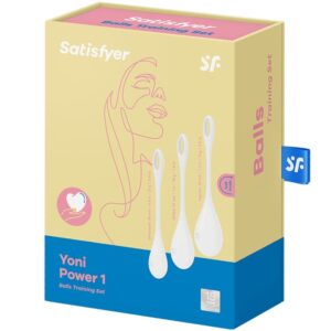 Satisfyer Yoni Power 1 — Kegel Balls, Silicone, White — Ben Wa Balls — view 2