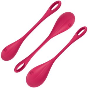 Satisfyer Yoni Power 1 — Kegel Balls, Silicone, Red — Ben Wa Balls