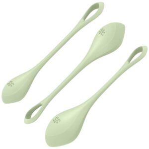 Satisfyer Yoni Power 2 — Kegel Balls, Silicone, Green — Ben Wa Balls