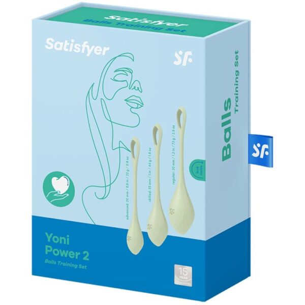 Satisfyer Yoni Power 2 — Kegel Balls, Silicone, Green — Ben Wa Balls — view 2
