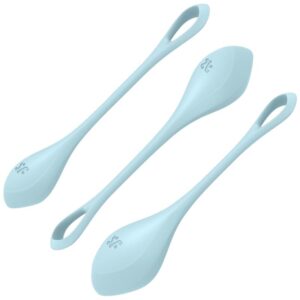 Satisfyer Yoni Power 2 — Kegel Balls, Silicone, Blue — Ben Wa Balls