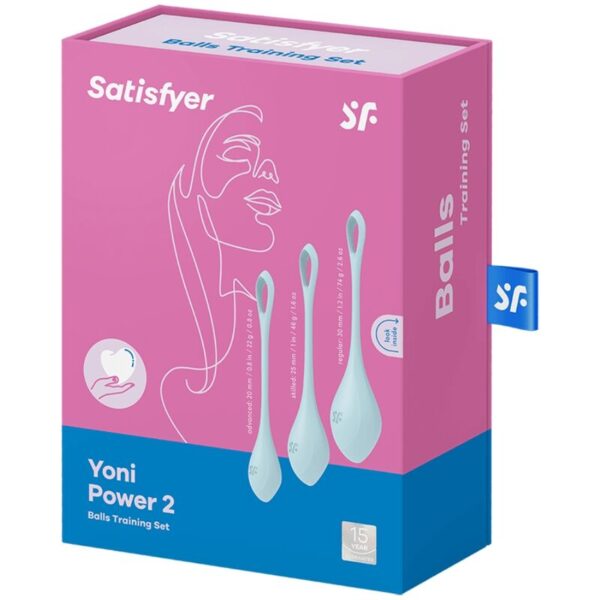 Satisfyer Yoni Power 2 — Kegel Balls, Silicone, Blue — Ben Wa Balls — view 3