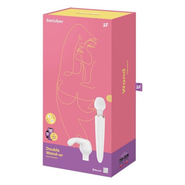 Satisfyer Double Wander — Wand Vibrator, App-Controlled, White — App-Controlled Sex Toys — view 4