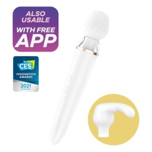 Satisfyer Double Wander — Wand Vibrator, App-Controlled, White — App-Controlled Sex Toys