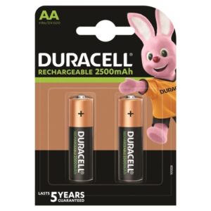 Duracell AA HR6 2500 mAh — Batteries, Rechargeable, 2 Pack — Batteries & Spare Parts