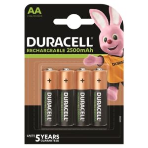 Duracell AA HR6 2500 mAh — Batteries, Rechargeable, 4 Pack — Batteries & Spare Parts