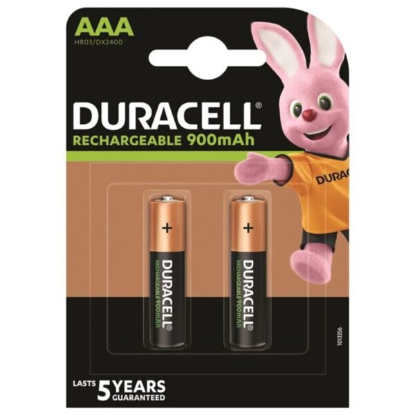 Duracell AAA HR03 900 mAh — Batteries, Rechargeable, 2 Pack — Batteries & Spare Parts