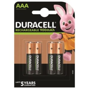 Duracell AAA HR03 900 mAh — Batteries, Rechargeable, 4 Pack — Batteries & Spare Parts